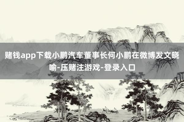 赌钱app下载小鹏汽车董事长何小鹏在微博发文晓喻-压赌注游戏-登录入口