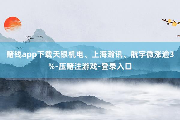 赌钱app下载天银机电、上海瀚讯、航宇微涨逾3%-压赌注游戏-登录入口