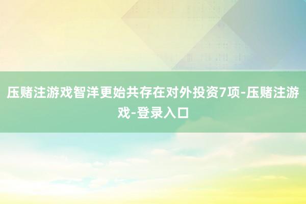 压赌注游戏智洋更始共存在对外投资7项-压赌注游戏-登录入口