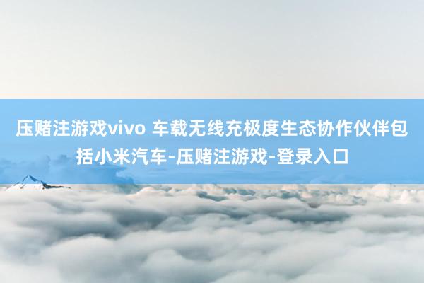 压赌注游戏vivo 车载无线充极度生态协作伙伴包括小米汽车-压赌注游戏-登录入口